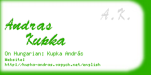 andras kupka business card